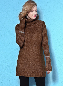 Brief Loose High Neck Sweater
