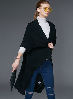 Fashionable Loose Half Sleeve Wool Coat