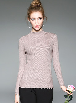 Slim High Neck Pullover Sweater