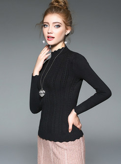 Black Brief Slim Pullover Sweater
