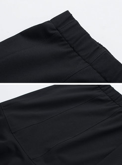 Brief Black Mermaid Knee-length Skirt