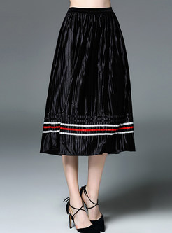 Vintage Elastic Waist Ruffled Skirt
