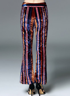 Fashion Striped Multi-color Flare Pants