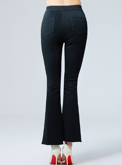 Fashion Unedged Black Flare Pants