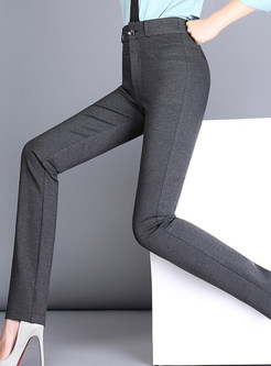 Grey Brief High Waist Straight Pants