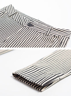 Street Striped Slit Pencil Pants