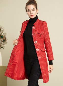 Brief Belted Stand Collar Coat