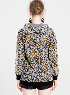 Casual Leopard Tied Sweatshirt