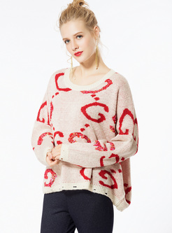 Casual Hollow Color-blocked Sweater