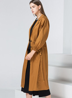 Brief Tie Waist Single-breasted Trench Coat
