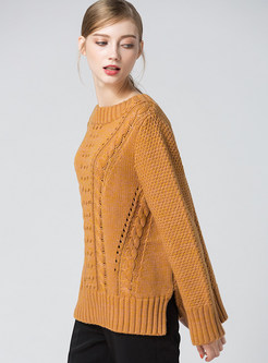 Casual Twist Split Loose Sweater