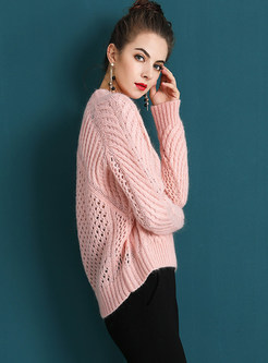 Casual Batwing Sleeve O-neck Sweater
