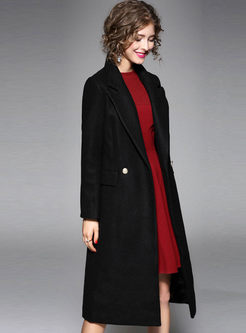 Nail Bead Embroidery Woolen Thicken Coat