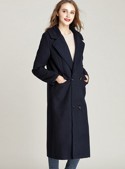 Navy Blue Double-breasted Peacoat