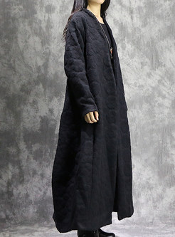 Black Brief Loose Long Coat