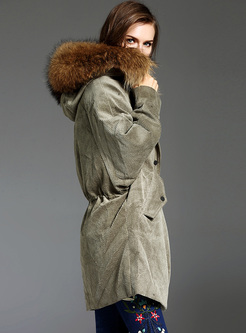 Hooded Winter Coats Faux Fur Outdoor Parka Jacket