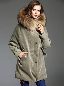 Hooded Winter Coats Faux Fur Outdoor Parka Jacket