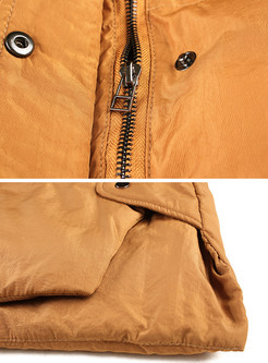 Camel Casual Hooded Down Vest