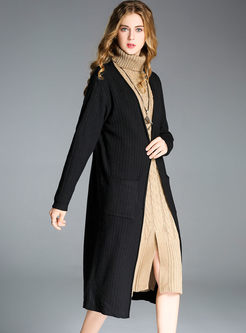 Causal Loose Long Sleeve Knitted Coat