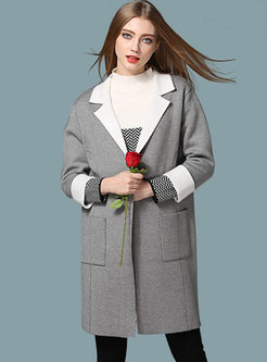 Brief Notched Neck Straight Coat