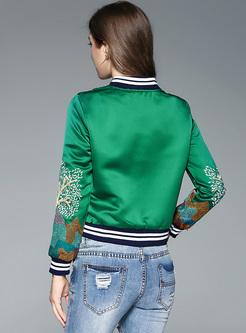 Street Multicolor Embroidery Jacket