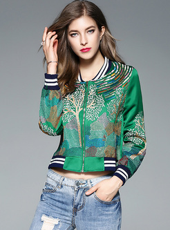 Street Multicolor Embroidery Jacket