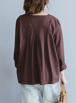 Casual Buttoned Mesh Pullover T-shirt