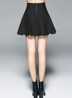 Black Sexy Ruffled Mini Skirt