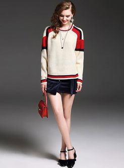 Hit Color Splicing Knitted Sweater