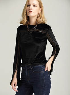 Chic Hollow Flare Sleeve T-shirt