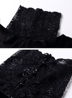 Black Sexy Lace Perspective Slim Top