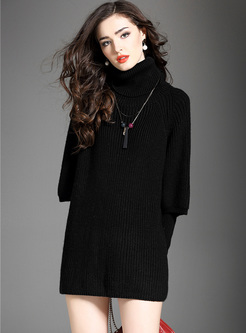 Chic High Neck Loose Removable Sweater