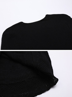 Black V-neck Slim Sweater