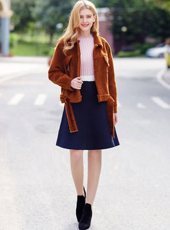 Chic Single-breasted Thicken Short Coat