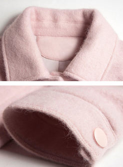 Pink Sweet Turn Down Collar Short Coat