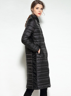 Straight Lapel Single-breasted Down Coat