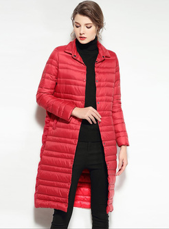Straight Lapel Single-breasted Down Coat
