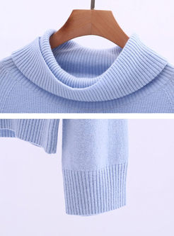 Chic Stereoscopic Design Turtle Neck Sweater