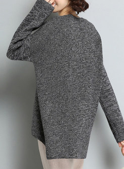 Fashion Loose Asymmetric Knitted Sweater