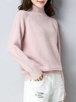 Causal Turtle Neck Loose Knitted Sweater