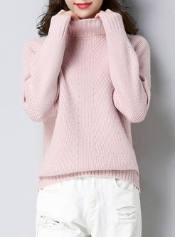 Causal Turtle Neck Loose Knitted Sweater