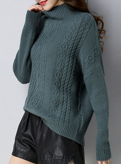 Brief Batwing Sleeve Knitted Sweater