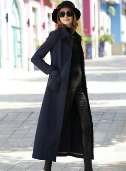 Chic Single-breasted Lapel Trench Coat