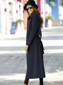 Chic Single-breasted Lapel Trench Coat