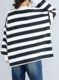 Oversized Monochrome Striped T-shirt