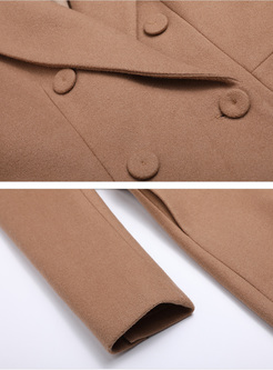 Elegant Slim Notched Neck A-line Coat
