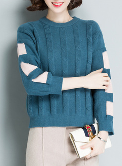 Casual Color-blocked Loose Sweater