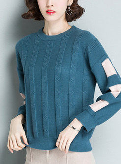 Casual Color-blocked Loose Sweater