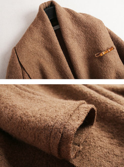Chic Loose Asymmetric Hem Woolen Coat