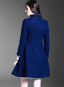 Work Double-breasted Turn Down Collar Slim Coat